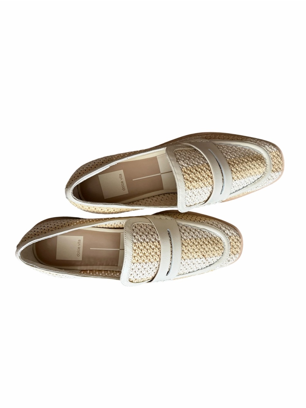 Dolce Vita Cream Woven Penny Loafers, NWT, no box